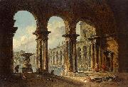 Hubert Robert Ancient Ruins Used as Public Baths oil